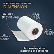 Receipt Rolls, Heipa, Thermal Paper, 112 mm, 92 mm, 25.4 mm, White
