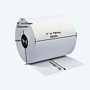Receipt Rolls, Heipa, Thermal Paper, 80 mm, 46 mm, 12.7 mm, White
