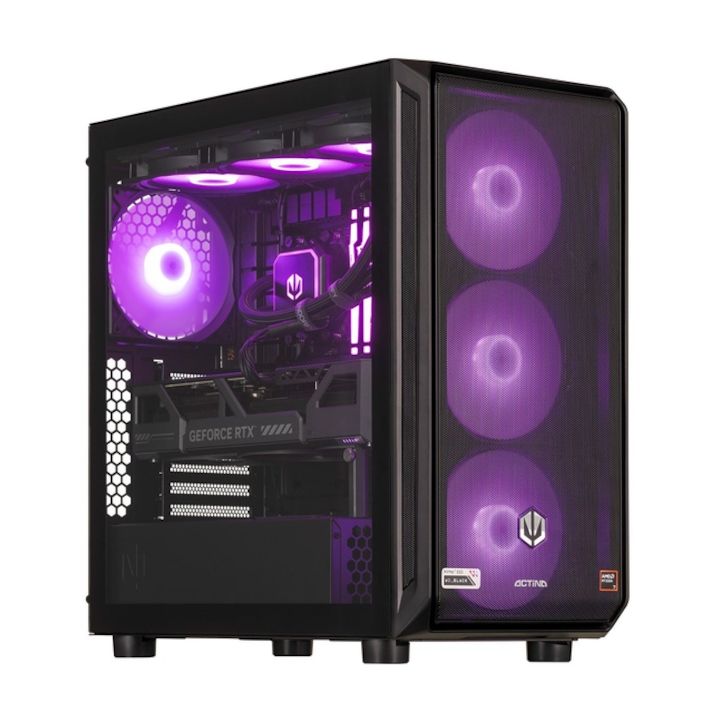 Desktop PC Actina Midi Tower, AMD Ryzen 7 7800X3D (8 C / 16 T, 5.0 GHz), 32 GB RAM, 2 TB SSD, NVIDIA GeForce RTX 5090 32 GB, Fara sistem de operare