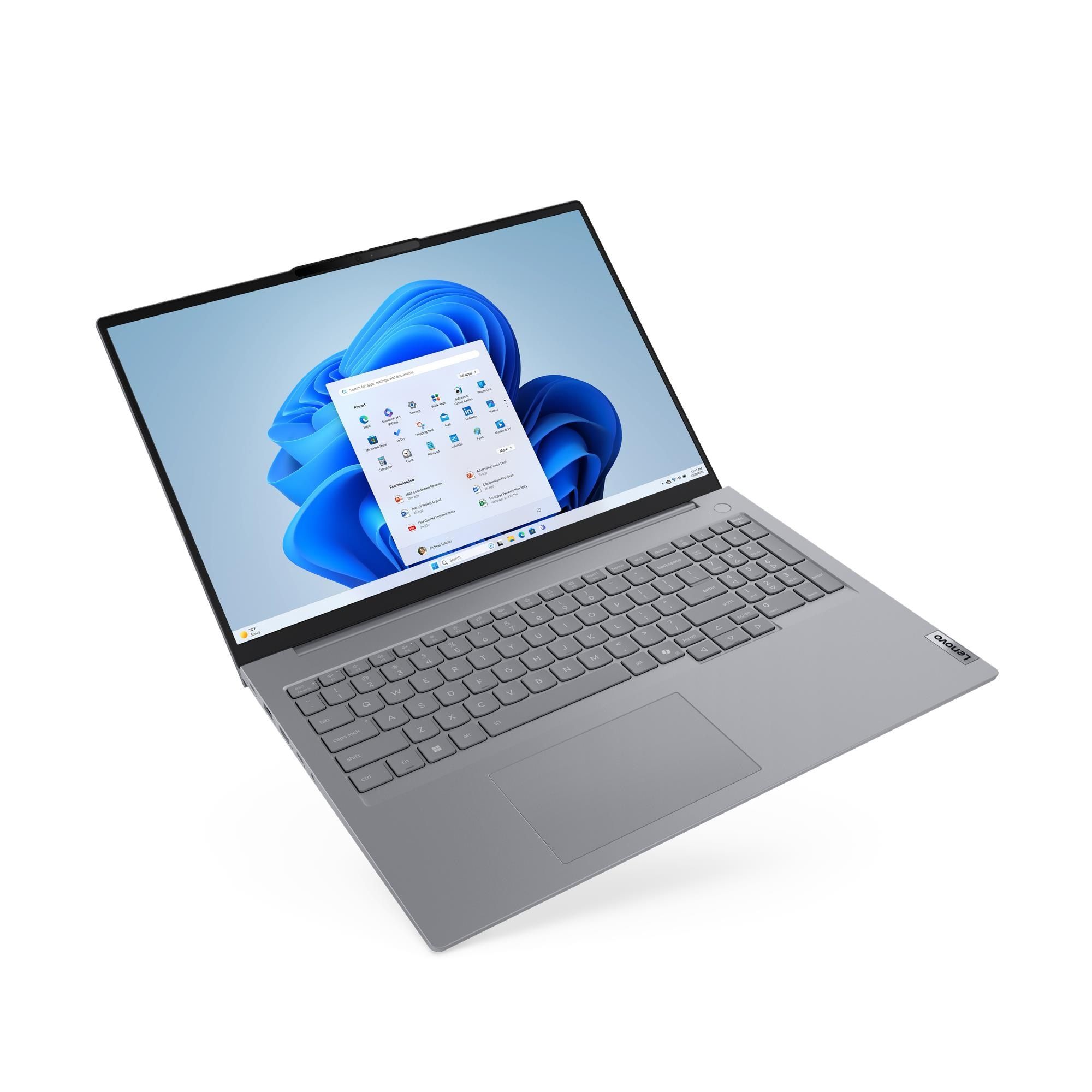 Laptop Lenovo ThinkBook 16 G8 IAL 21SK008NPB, 16 inch 1920 x 1200, Intel Core ultra 7 255H (16 C / 26 T, 2.5 GHz - 5.1 GHz, 24 MB cache, 45 W), 16 GB DDR5, 1 TB SSD, Intel Arc 140T, Windows 11 Pro, Tastatura English, Gri
