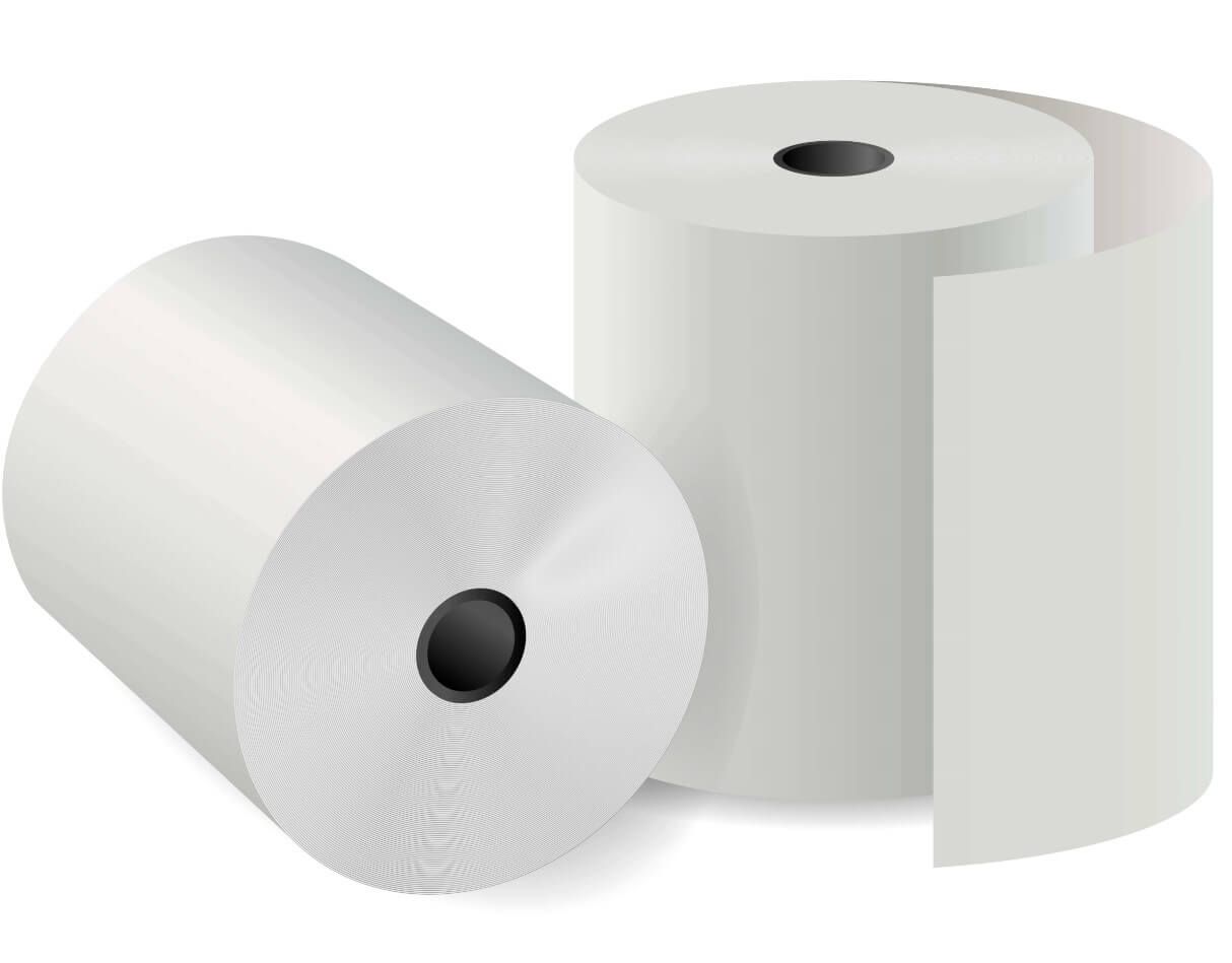 Receipt Rolls, Heipa, Thermal Paper, 57 mm, 35 mm, 12.7 mm, EC-Cash, White