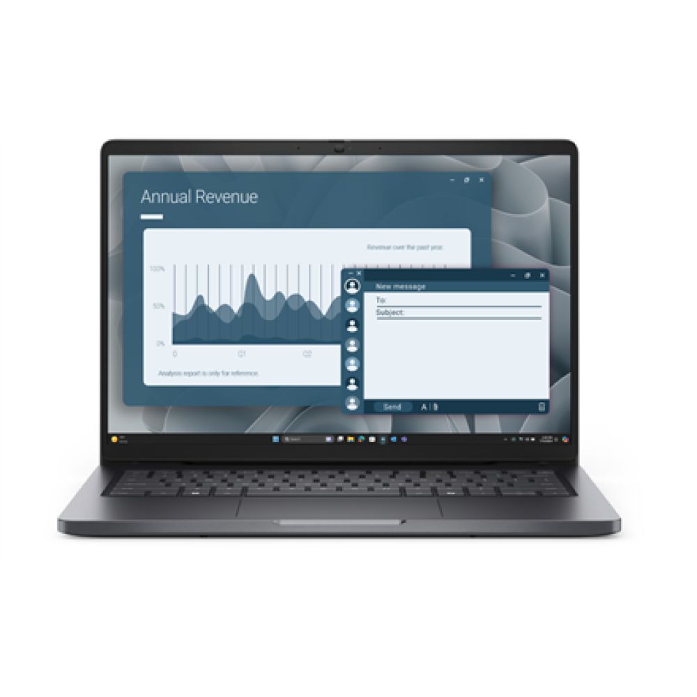 Laptop Dell Pro 14 PC14255, 14 inch 1920 x 1200, AMD Ryzen 5 230 (6 C / 12 T, 3.2 GHz - 4.9 GHz, 16 MB cache, 28 W), 16 GB DDR5, 512 GB SSD, AMD Radeon Graphics, Windows 11 Pro, Tastatura English International, Negru