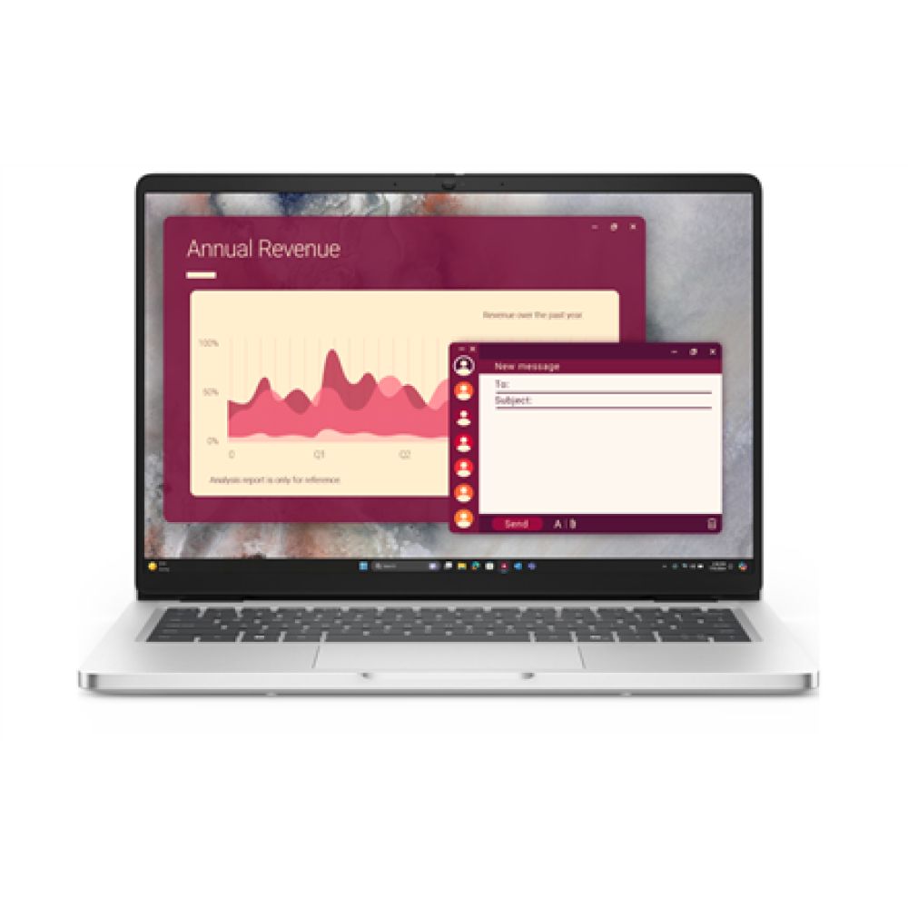 Laptop Dell Pro 14 PC14250, 14 inch 1920 x 1200, Intel Core ultra 7 255U (12 C / 14 T, 2.4 GHz - 5.2 GHz, 12 MB cache, 15 W), 32 GB DDR5, 512 GB SSD, Intel Graphics, Windows 11 Pro, Tastatura English International, Platină
