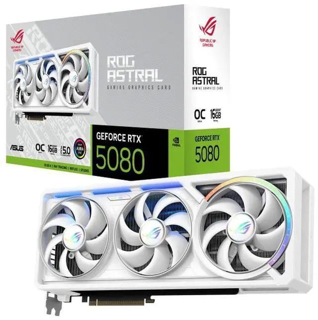 Placa video ASUS GeForce RTX 5080 ROG Astral OC White Edition 16 GB GDDR7 256 bit