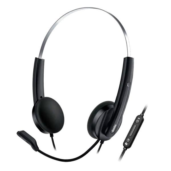 CASTI Genius  HS-220U , cu fir, utilizare multimedia, USB Type-C, microfon pe brat, lungime cablu 2.4m, control volum pe fir, negru,  31710032401  (timbru verde 0.18 lei) - 4710268262190
