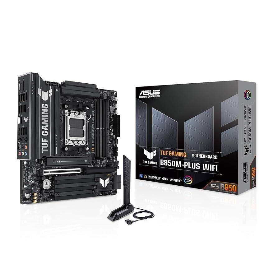 ASUS TUF GAMING B850M-PLUS WIFI7 AM5 4xDDR5 mATX Pciex5 DP HDMI USB MB