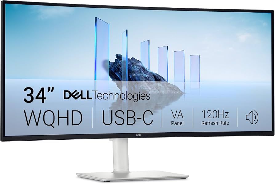 Monitor 34 inch LED Dell S3425DW 3440 x 1440, 120 Hz, 1 ms, Negru