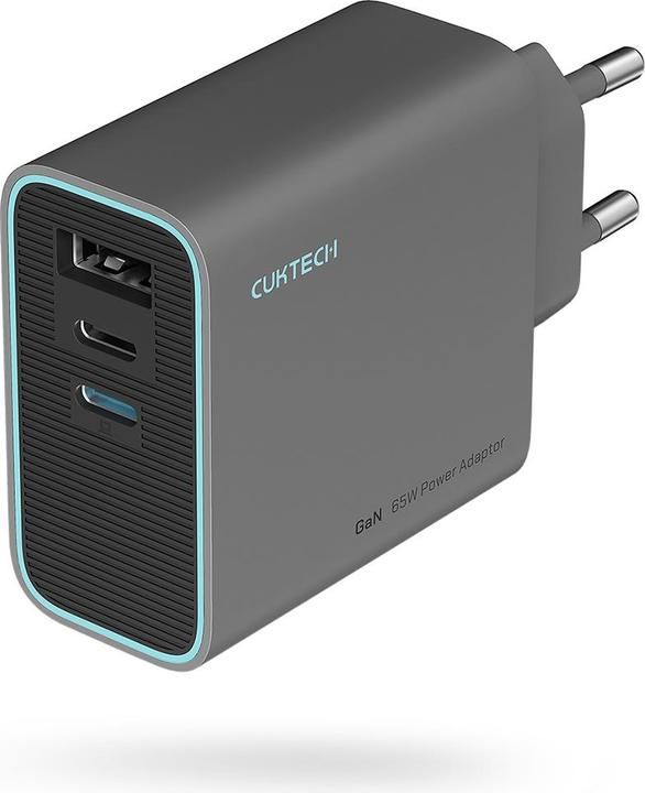 INCARCATOR retea Cuktech 2C1A Quick Charge 65W, 2 x USB Type-C Output, 1 x USB Output, include cablu USB Type-C la USB Type-C 1m, negru  CUKAD653EUGR  (timbru verde 0.18 lei)