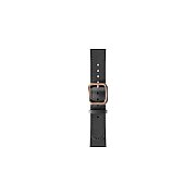 Withings Leather Wristband 18mm w Rose Gold buckle for Scanwatch 38mm, Steel HR 36mm, Withings Move, Move ECG, Steel - Black