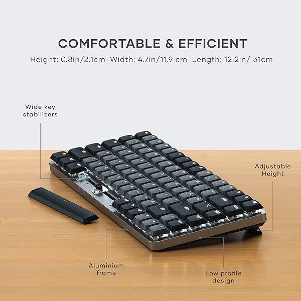 Satechi SM1 Slim Mechanical Backlit Bluetooth Keyboard (Windows Keycaps - Windows, Left Alt, Right Alt 2.4GHz USB Receiver) - Black