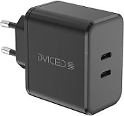 Dviced Wall charger 65W GaN 2 USB-C EU w cable - Black