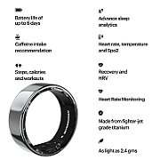 Ultrahuman Ring Air - Smart Ring, Charger, USB Cable / Size-14- Air_Silver