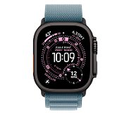 Apple Watch 49mm Loop:  Light Blue Alpine Loop - Medium - Black Titanium Finish