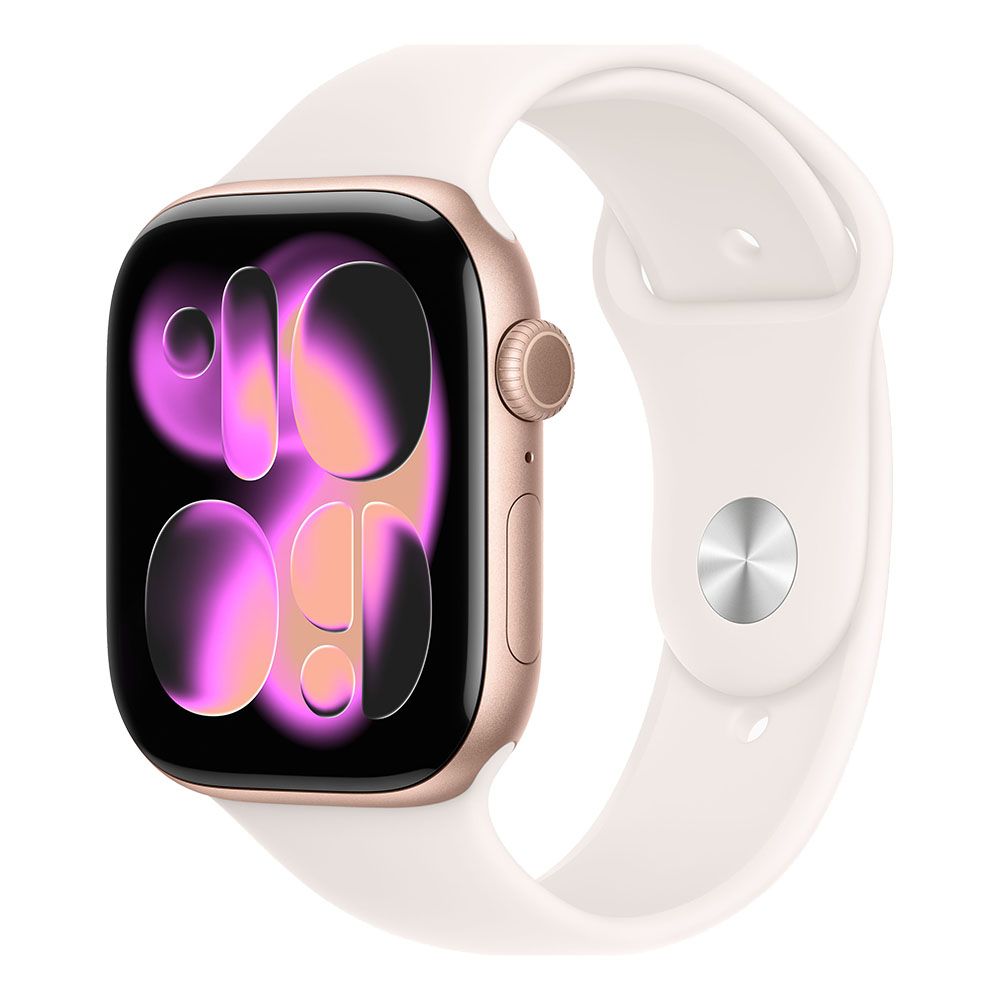 Apple Watch Series 11 GPS 46mm Rose Gold Aluminium Case with Light Blush Sport Band - M/L