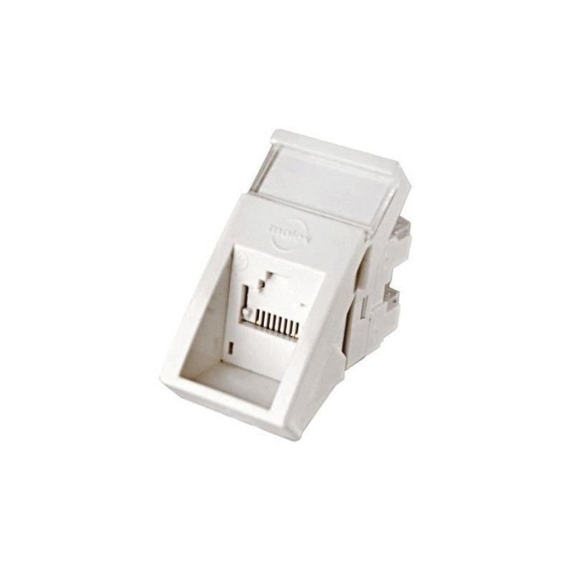 Conector inclinat, 1xRJ45 STP cat.6, 22.5x45 PowerCat, alb, (compatibil Legrand Mosaic) - Molex