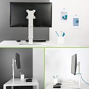 Suport de birou pentru monitor, reglabil, 17 - 27 inch, Alb, Techly, ICA-LCD 260