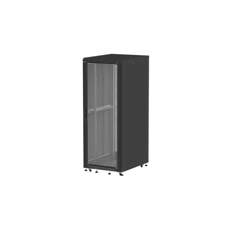 Rack 19'' 32U 800x1100, de podea, asamblat, usi perforate (fata si spate), laterale detasabile, 1000kg, seria D-SERVER, DECKRO