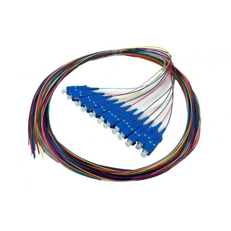 Set 12 buc pigtail FO LC/PC, SM OS2, 9/125, 0,9mm manta LSZH, 1.5m colorate - EMTEX