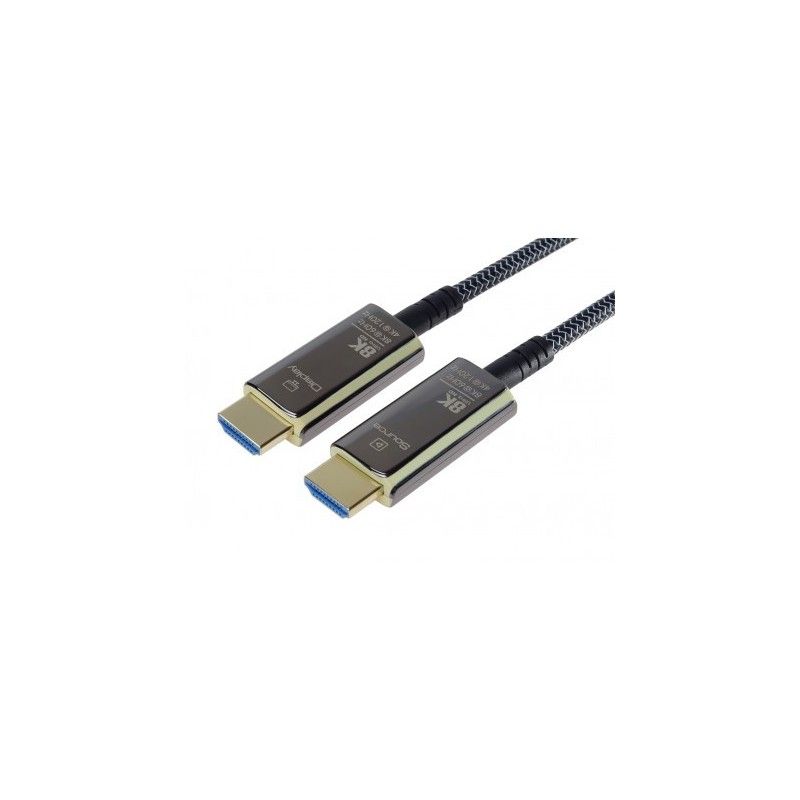 Cablu HDMI Optic, 48Gbps, 8K@60Hz, Active Optical (AOC), V2.1, manson de plasa, conectori auriti, 20m, PremiumCord