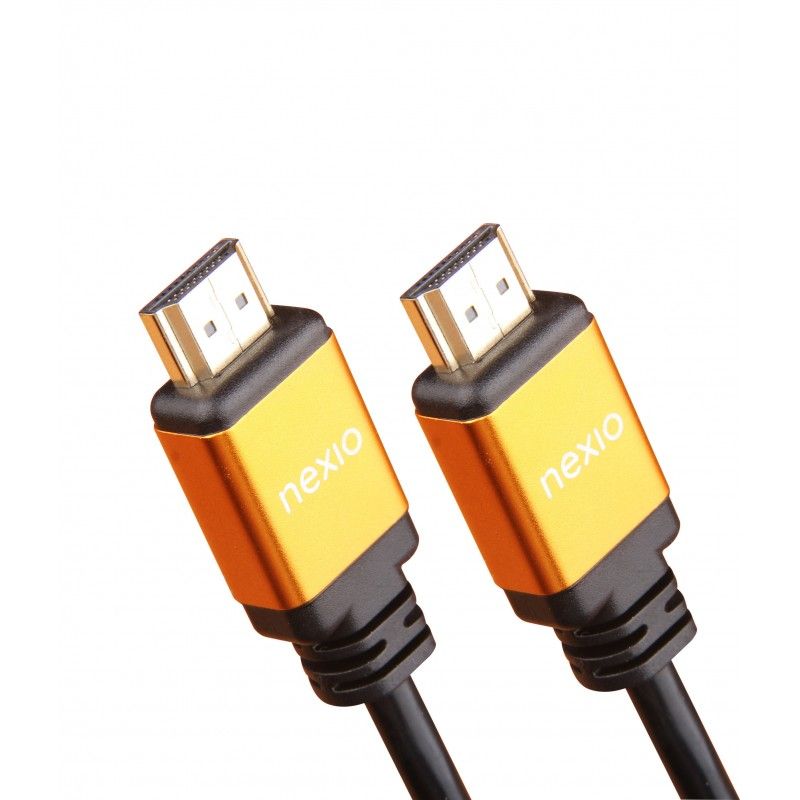 Cablu HDMI, V2.1, tata-tata, 8K@60hz, 1080P, Ultra High Speed Ethernet, carcasa metalica, contacte aurite, 5m, Negru, Nexio