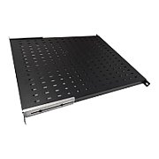 Raft fix cu prindere reglabila 19'' 1U, 770mm, universal, fixare fata si spate, pentru rack cu adancime 1000mm, sarcina 50kg, negru, DECKRO