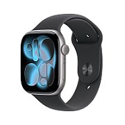 Apple Watch Series 11 GPS + Cellular 42mm Carcasă din aluminiu gri spațial cu brățară sport neagră - S/M