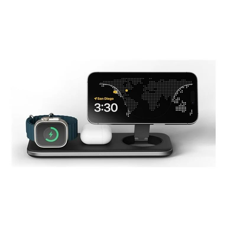 Satechi Qi2 Trio Wireless Charging Pad - with Type A,C,G plugs - Space gray