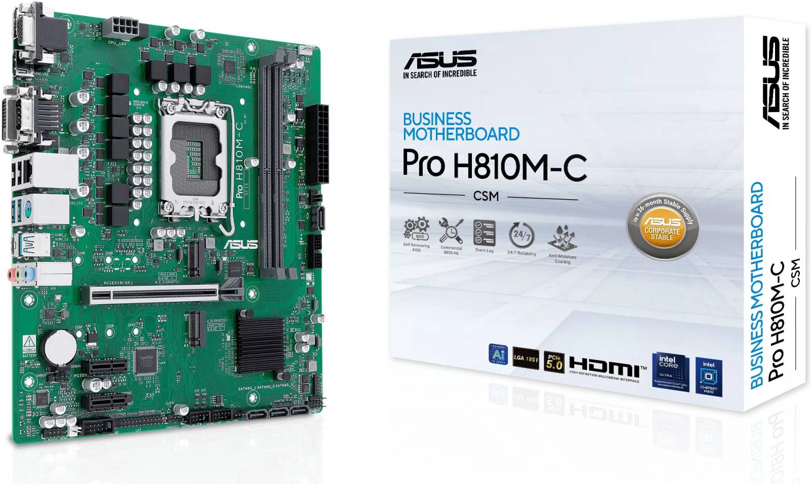 ASUS PRO H810M-C-CSM Intel H810 LGA 1851 (Socket V1) micro ATX