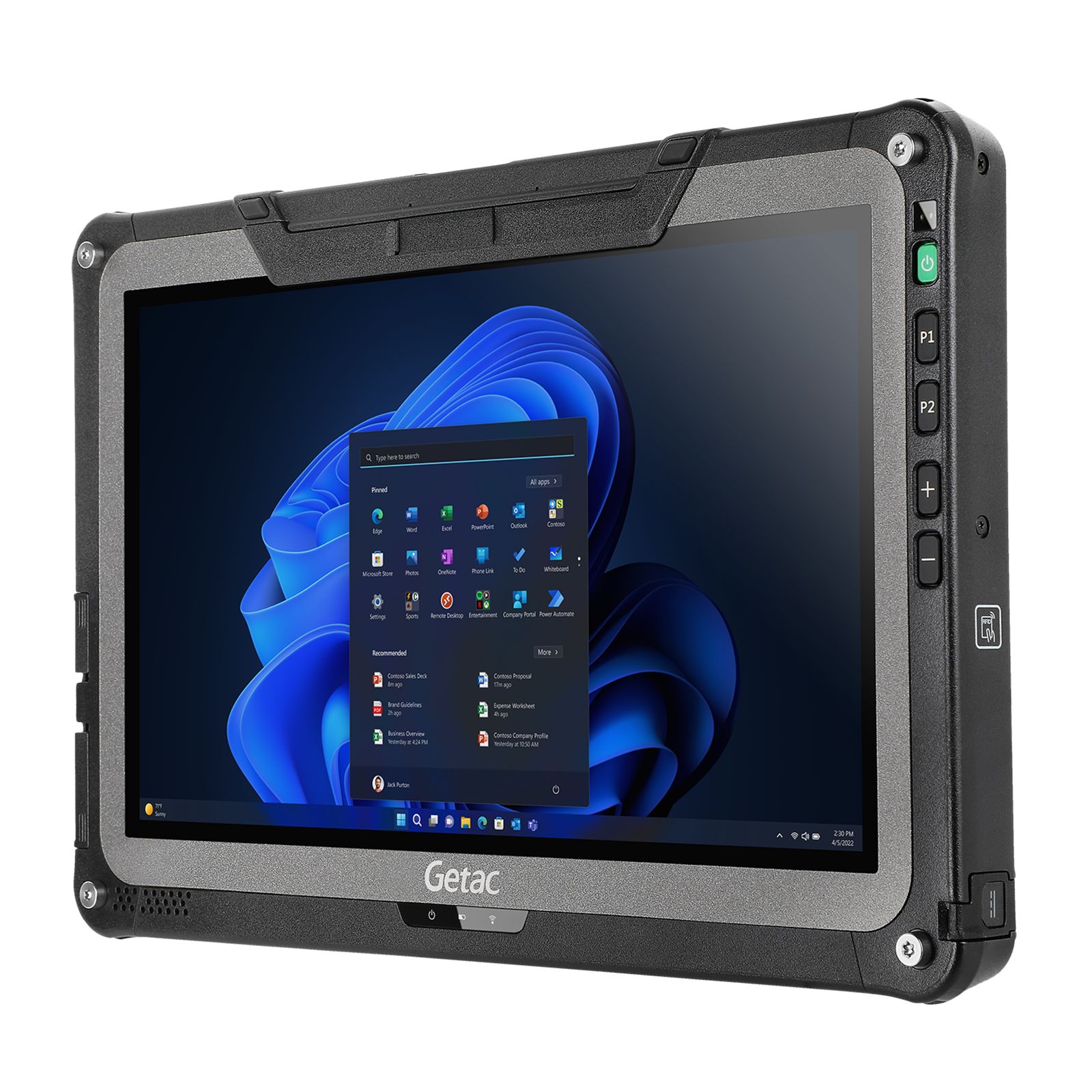 Getac F110G7, 29,5cm (11,6''), Projected Capacitive, Full HD, USB, RS232, BT, Ethernet, Wi-Fi, Intel Core i5, SSD, Win. 11 Pro, RB
