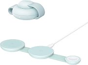 Stand cu incarcare wireless 3 in 1 Anker, MagGo 3-in-1, 15W, portabil, pliabil, fast charge, pentru iPhone seriile 12-16, Apple Watch, AirPods, 1 x USB-C incarcare, verde,  B25M8H61  (timbru verde 0.18 lei) - 0194644286712