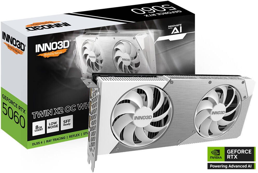 Placa video Inno3D GeForce RTX 5060 TWIN X2 OC WHITE 8 GB GDDR7 128 bit
