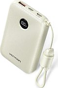 POWER BANK Vention 10000mAh Power Bank (USB-C + USB-C/USB-C/USB-A) with Built-in USB-C to USB-C Cable 22.5W Beige LED Display Type ,  FKAN0-C  - 6922794791275