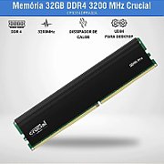RAM 32GB Crucial Pro 3200 UDIMM CL22 16Gbit