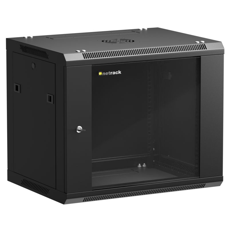 HANGING RACK INSTALLATION CABINET 19  9U 600X600 BLACK LANBERG PERFORATED DOOR (FLAT PACK)