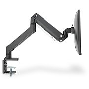 Braț de birou singular cu clemă și arc gaz 1x LCD max. 57  27 kg, VESA: 75x75, 100x100, negru