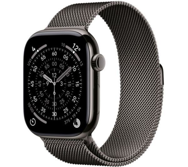 Apple Watch Series 11 GPS + Cellular 46 mm Carcasă din titan ardezie cu brățară Milanese Loop ardezie - S/M