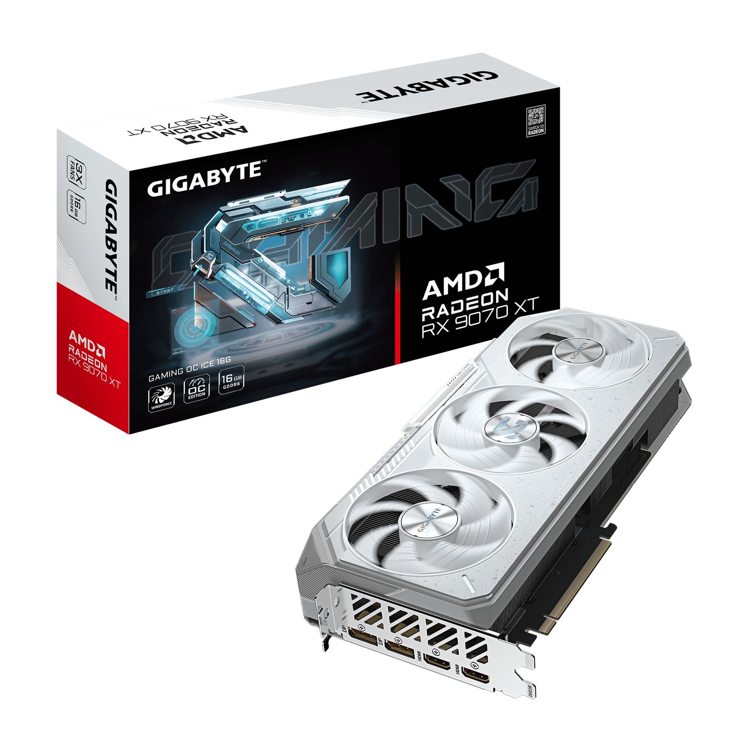 Placa video GIGABYTE Radeon RX 9070 XT GAMING OC ICE 16 GB GDDR6 256 bit