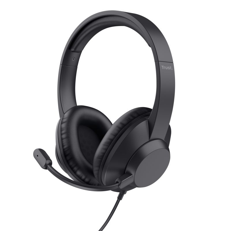 Casti Trust cu fir Ayda Max USB, interfata USB-C, USB-A, frecventa raspuns 20 Hz, 20.000 Hz, negru