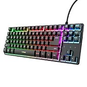 Tastatura Trust cu fir GXT833W Thado TKL, numar butoane 87, interfata USB 2.0, conector USB-A male, compatibila cu PS4, Xbox One, Nintendo Switch, PS5, alb