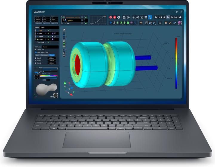 Laptop Dell Pro Max 18 Plus MB18250, 18 inch 2560 x 1600, Intel Core ultra 7 265HX (20 C / 20 T, 2.3 GHz - 5.3 GHz, N/A cache, 55 W), 32 GB DDR5, 1 TB SSD, Nvidia RTX Pro 3000, Ubuntu, Tastatura English International, N/A