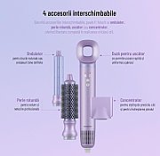 Aparat de coafat Heinner HAS-H13BLDC-V4, ionizare, motor BLDC, putere: 1300 W, 3 trepte de putere, 4 setari de temperatura, accesorii: ondulator, perie rotunda, uscator, concentrator, culoare: mov