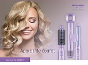 Aparat de coafat Heinner HAS-H13BLDC-V4, ionizare, motor BLDC, putere: 1300 W, 3 trepte de putere, 4 setari de temperatura, accesorii: ondulator, perie rotunda, uscator, concentrator, culoare: mov