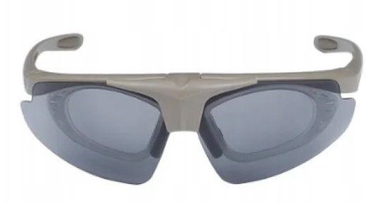 Okulary strzeleckie Wosport Tan - 3 wymienne wizjery  pasek
