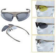 Okulary strzeleckie Wosport Tan - 3 wymienne wizjery  pasek
