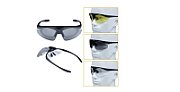 Okulary strzeleckie Wosport Black - 3 wymienne wizjery  pasek