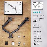 ONKRON Dual Monitor Desk Mount Stand for 13 to 32-Inch LCD LED Monitors up to 9 kg, Black