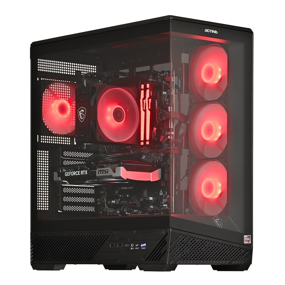 Desktop PC Actina, AMD 7500X3D (6 C / 12 T, 4 GHz - 4.5 GHz, 96 MB cache), 32 GB RAM, 1 TB SSD, Nvidia GeForce RTX 5060 Ti, Fara sistem de operare
