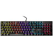 TASTATURA mecanica SPACER USB GLADIATOR, switch-uri mecanice rosii, 104 taste, anti-ghosting 26 taste, iluminare RGB , black,  SPKB-MK-GLADIATOR  (timbru verde 0.8 lei)