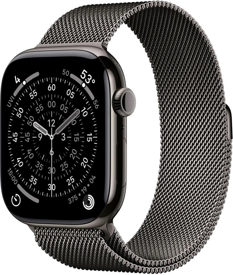 Apple Watch Series 11 GPS + Cellular 46mm Slate Titanium Case with Slate Milanese Loop - M/L