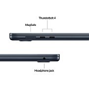 Laptop Apple MacBook Air 15 MDVN4ZE/A, 15.3 inch 2880 x 1864, Apple M5 10-core (10 C / N/A T, N/A - N/A, N/A cache, N/A), 24 GB N/A, 1 TB SSD, Apple M5 10-core integrat, Mac OS, Tastatura Nordic, Midnight